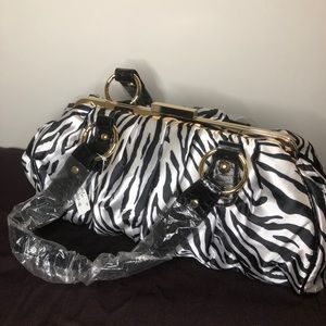 Aldo zebra print satin purse